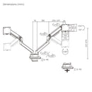 Brateck LDT81-C024-B NOTEWORTHY HEAVY-DUTY GAS SPRING DUAL MONITOR ARM Fit Most 17"-35" Monitor Fine Texture Black
