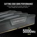 Corsair CMK64GX5M2B6000C40 Vengeance 64GB (2x32GB) DDR5 UDIMM 6000MHz C40 1.35V Desktop Gaming Memory Black
