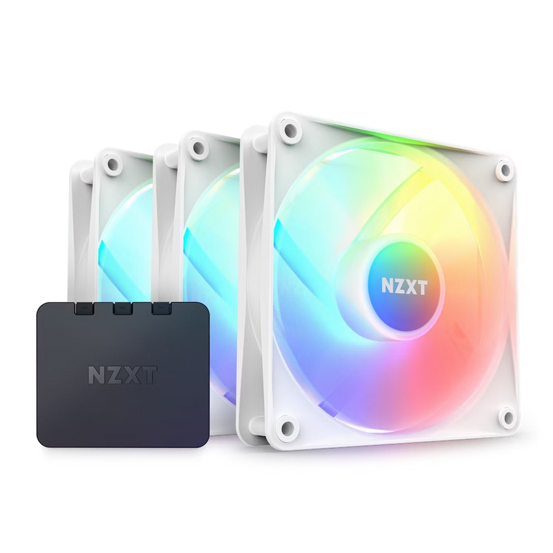 NZXT RF-C12TF-W1 F120RGB Core - 120mm Hub-mounted RGB Fan - Triple Pack (White) w/RGB Controller