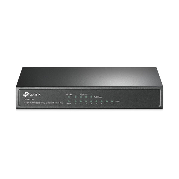 TP-Link TL-SF1008P 8-port PoE Switch. 10/100M RJ45 ports including 4 PoE ports, steel case