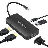 Simplecom DA450 5-in-1 USB TYPE-C Multiport Adapter MST Hub with VGA and Dual HDMI