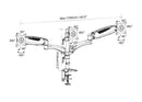 Vision Mounts Gas Spring Triple Monitor (15"-24") Arm with Desk Mount