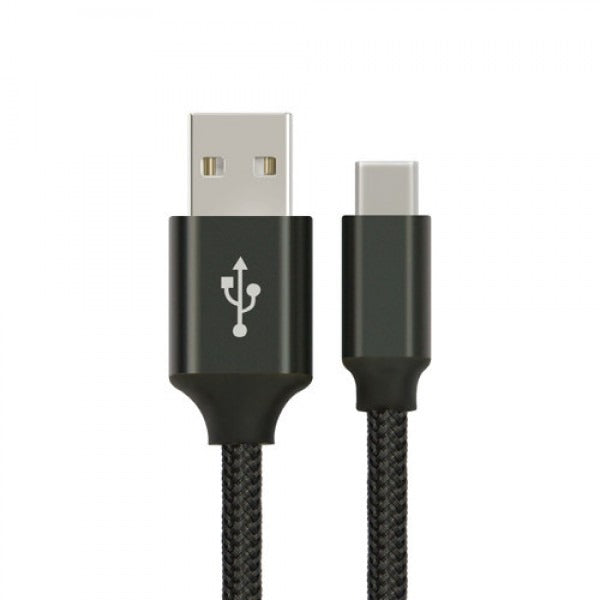 Astrotek 1m USB-C 3.1 to USB-A Data Sync Charger Cable Black Braided Heavy Duty Fast Charging