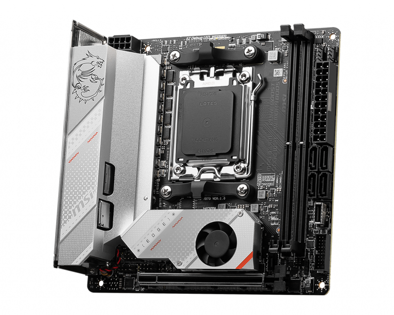 MSI MPG B650I EDGE WIFI AMD AM5 M-ITX Motherboard, 2x DDR5 ~64GB, 1x PCI-E x16, 2x M.2, 4x SATA, 2x USB2.0, 5x USB 3.2, 1x USB-C