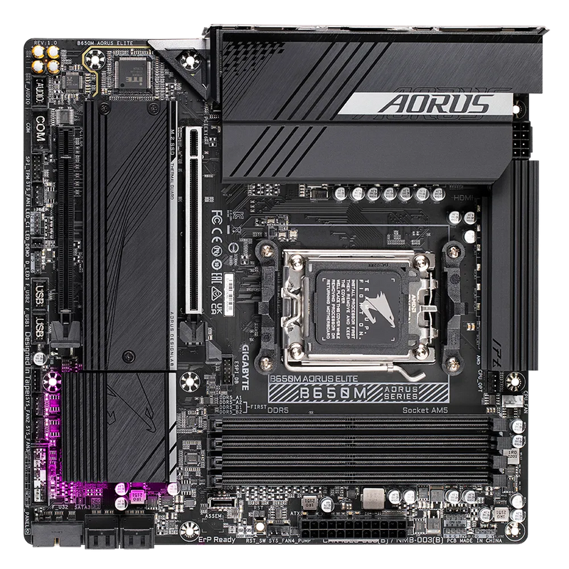 Gigabyte B650M AORUS ELITE (REV 1.0) motherboard AMD B650 Socket AM5 ATX