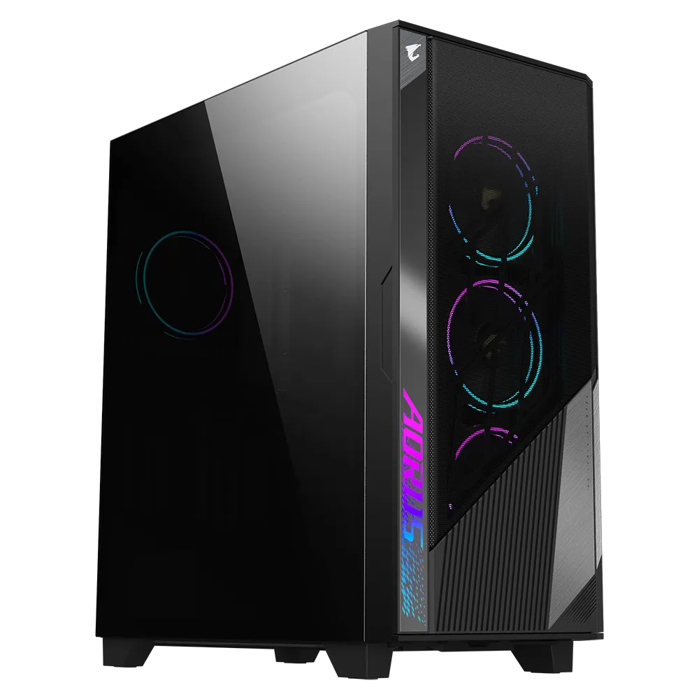 Gigabyte AORUS C500 GLASS  Gaming Case Mini ATX  RGB  Dust Filters Top Front Bottom