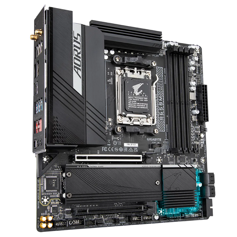 Gigabyte B650M AORUS ELITE AX 1.0 AMD AM5 ATX Motherboard 4x DDR5~128GB,2x PCIe x16, 2x M.2, 4x SATA 6, 7x USB 3.2, 1x USB-C, 4x USB 2.0