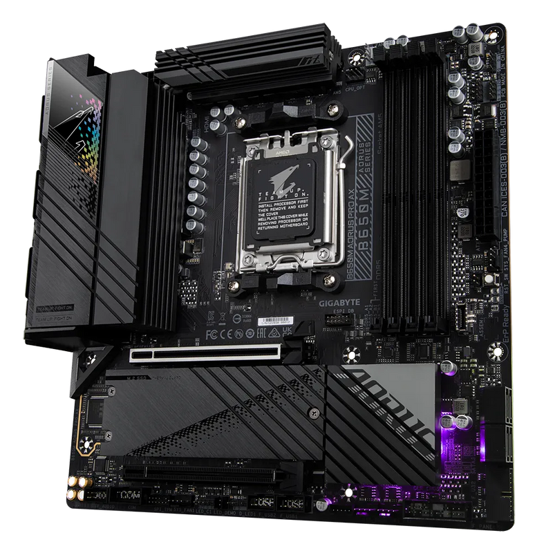 Gigabyte B650M AORUS PRO AX 1.0 AMD AM5 ATX Motherboard 4x DDR5~128GB,2x PCIe x16, 2x M.2, 4x SATA 6, 7x USB 3.2, 1x USB-C, 4x USB 2.0