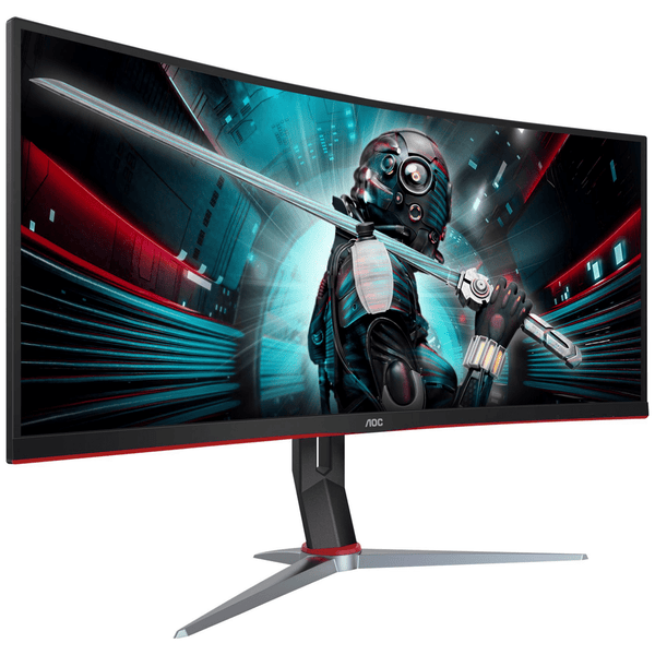 AOC CU34G2X 34inch VA Curved Ultrawide 144Hz 2K Gaming Monitor, 3440x1440, 1ms, FreeSync, 80m:1 Contrast, 21:9 Aspect, 2x HDMI2.0, 2x DisplayPort1.4, 4x USB3.2, Swivel, Height/Adjust, Tilt, VESA, FlickerFree, Frameless Design