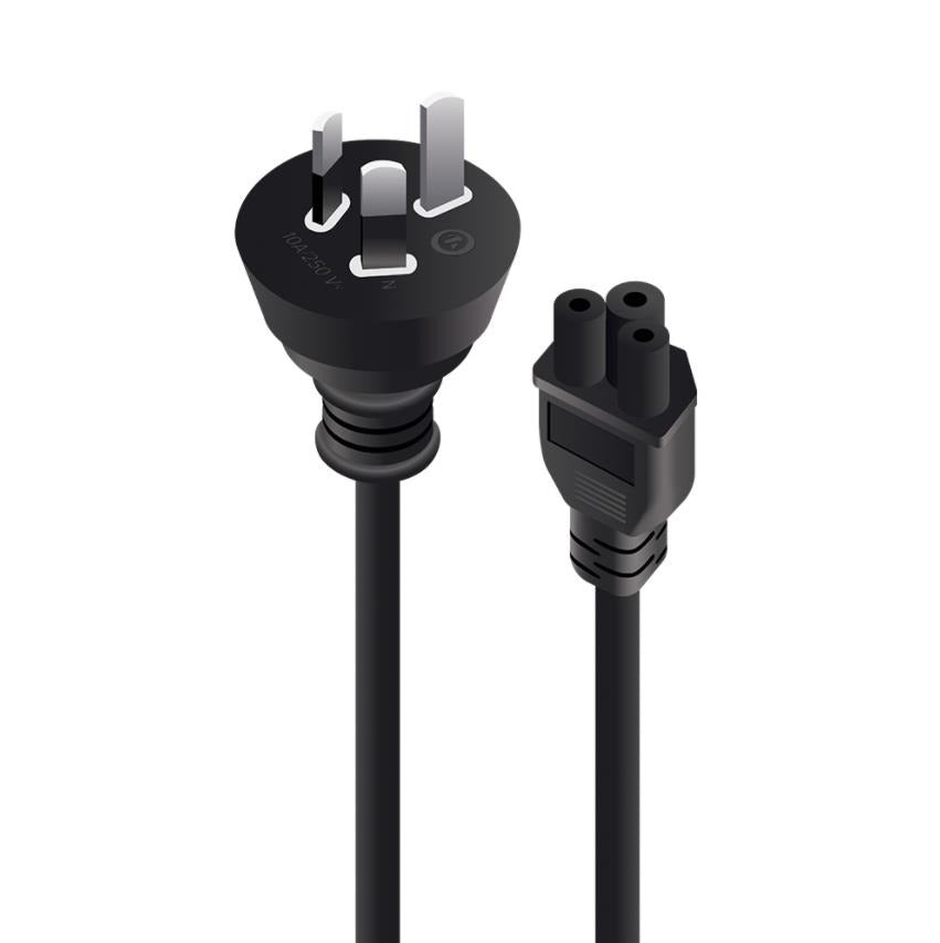 ALOGIC (MF-AUS3PC5-02) 2m Aus 3 Pin Mains Plug to IEC C5 - Male to Female
