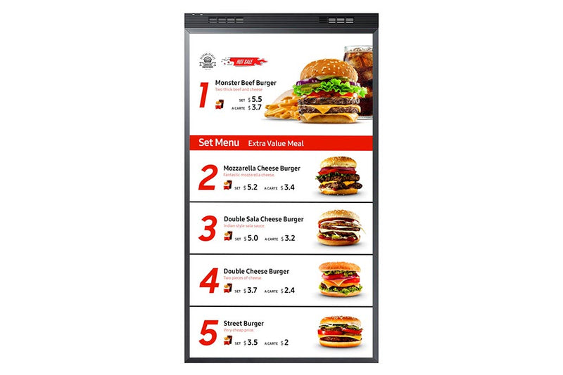 Samsung (OMN) DUAL-SIDED WINDOW DISPLAY, 55" FHD, 3000/1000NITS, HDMI, LAN, 24/7 USAGE, 3Y