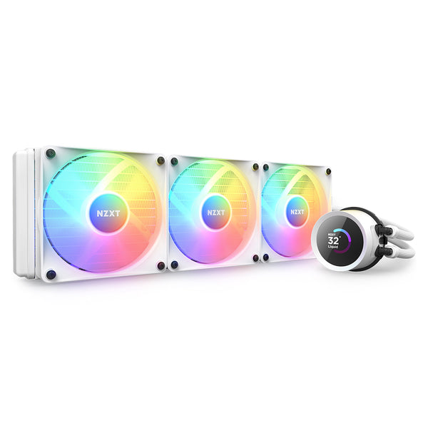 Kraken 360 RGB - 360mm AIO liquid cooler w/ 1.54in. Display, RGB Controller and RGB Fans (White)