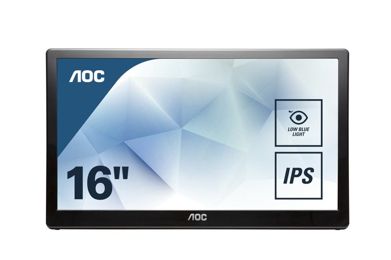 AOC Style-line I1659FWUX computer monitor 39.6 cm (15.6Inch) 1920 x 1080 pixels Full HD LCD Flat Matt Black I1659FWUX