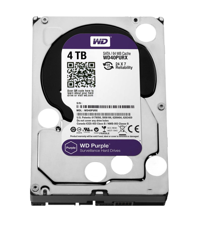 Western Digital WD 4TB Purple 3.5" Serial ATA III Internal Hard Drive PN WD40PURZ
