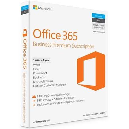 Microsoft Office 365 Business - Premium 1 Year Subscription Medialess