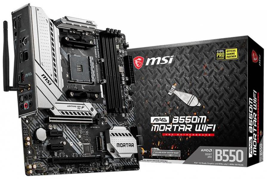 MSI MAG B550M MORTAR WIFI mATX Motherboard Socket AM4 MAG B550M MORTAR WIFI