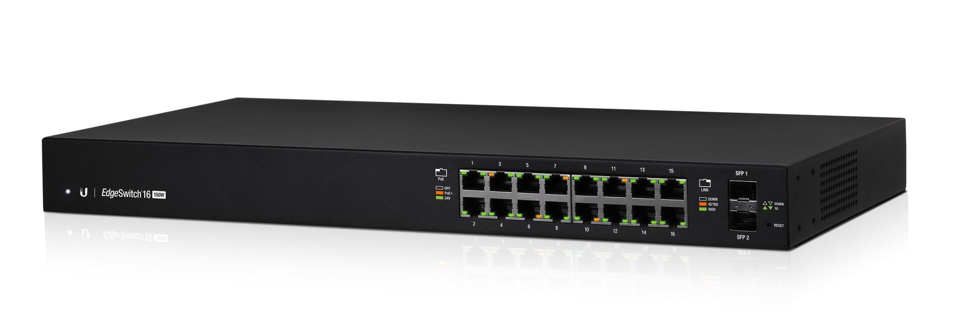 Ubiquiti Networks ES-16-150W network switch Managed L2/L3 Gigabit Ethernet (10/100/1000) Black Power over Ethernet (PoE)