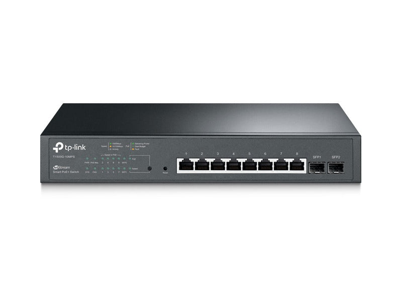 TP-LINK T1500G-10MPS network switch Managed L2 Gigabit Ethernet (10-100-1000) Black 1U Power over Ethernet (PoE)