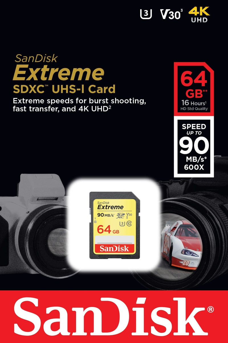 Sandisk Extreme memory card 64 GB SDXC Class 10 UHS-I