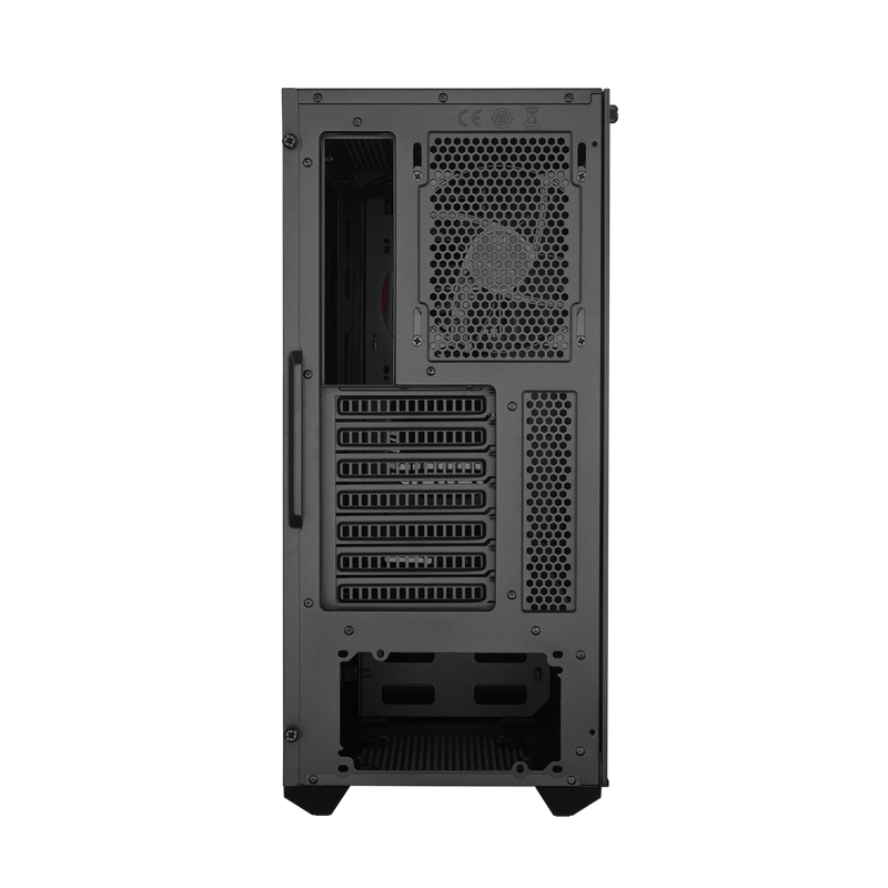 Cooler Master MCB-B520-KGNN-S00 MasterBox MB520 Black/Red ATX Case, Tempered Glass Side Window, NO PSU, 2x USB3.0, HD Audio, RGB Controller, 1x 120mm Black Fan pre-installed, DarkMirror Front Panel