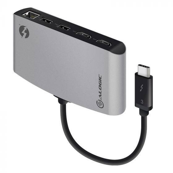 ALOGIC ThunderBolt 3 Dual HDMI PORTABLE Docking Station with 4K - Space Grey