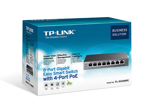 TP-LINK TL-SG108PE network switch Unmanaged Gigabit Ethernet (10/100/1000) Power over Ethernet (PoE)