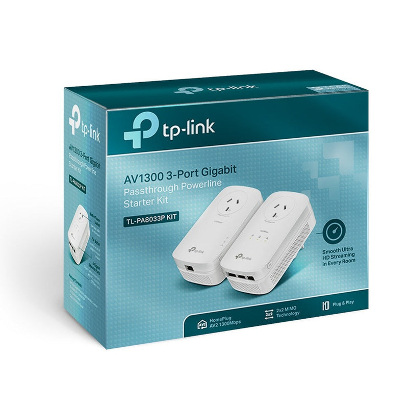 TP-LINK TL-PA8033P KIT PowerLine network adapter 1300 Mbit/s Ethernet LAN White