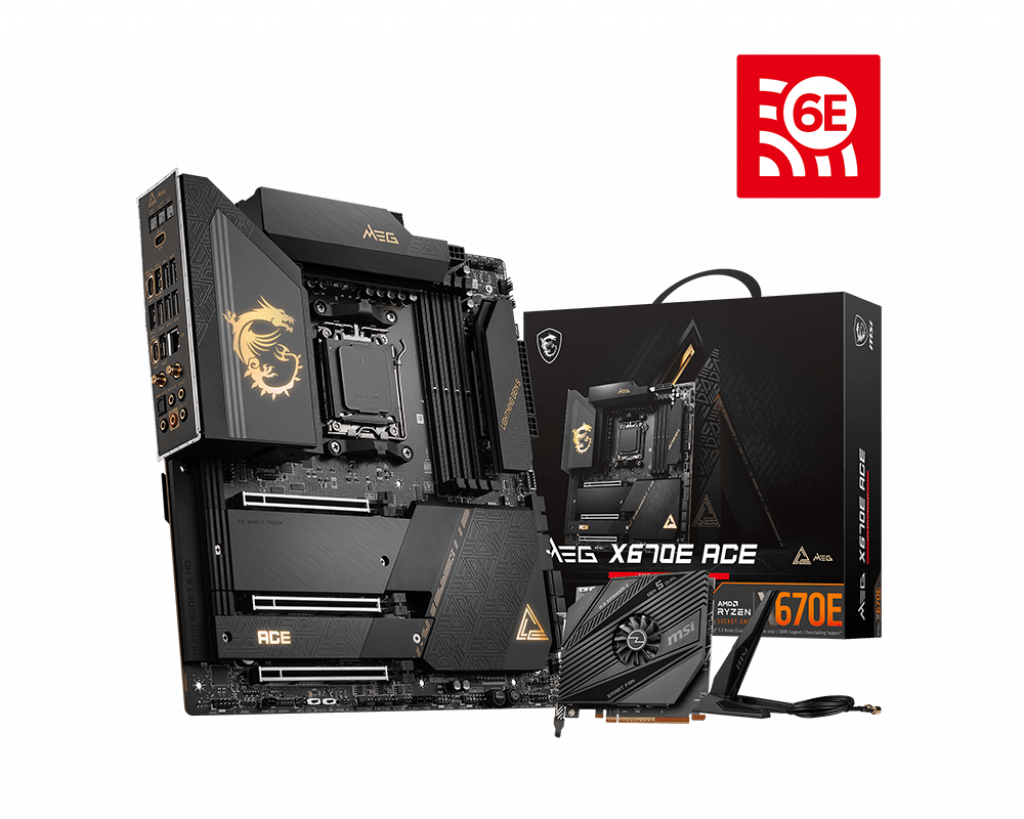 MSI MEG X670E ACE AMD AM5 E-ATX Motherboard 4x DDR5~128GB,3x PCIe x16, 4x M.2, 6x SATA 6Gb/s, 8x USB 3.2, 3x USB-C