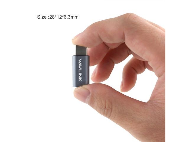 Wavlink USB Type-C Male to USB 2.0 Micro-B Female Adapter - 480Mbps (18x28x5mm)