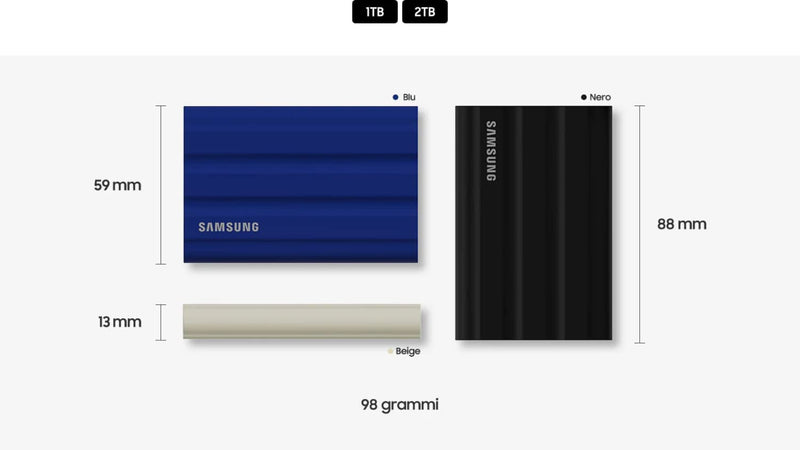 Samsung PORTABLE SSD T7 SHIELD BEIGE 2TB USB 3.2