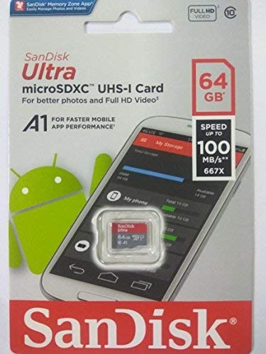 WESTERN DIGITAL SanDisk Ultra microSDXC SQUAB 64GB A1 C10 U1 UHS-I 140MB/s R 4x6 10Y
