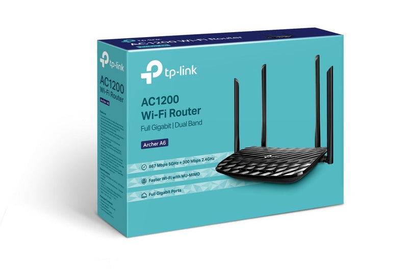 TP-LINK AC1200 wireless router Dual-band (2.4 GHz - 5 GHz) Gigabit Ethernet Black