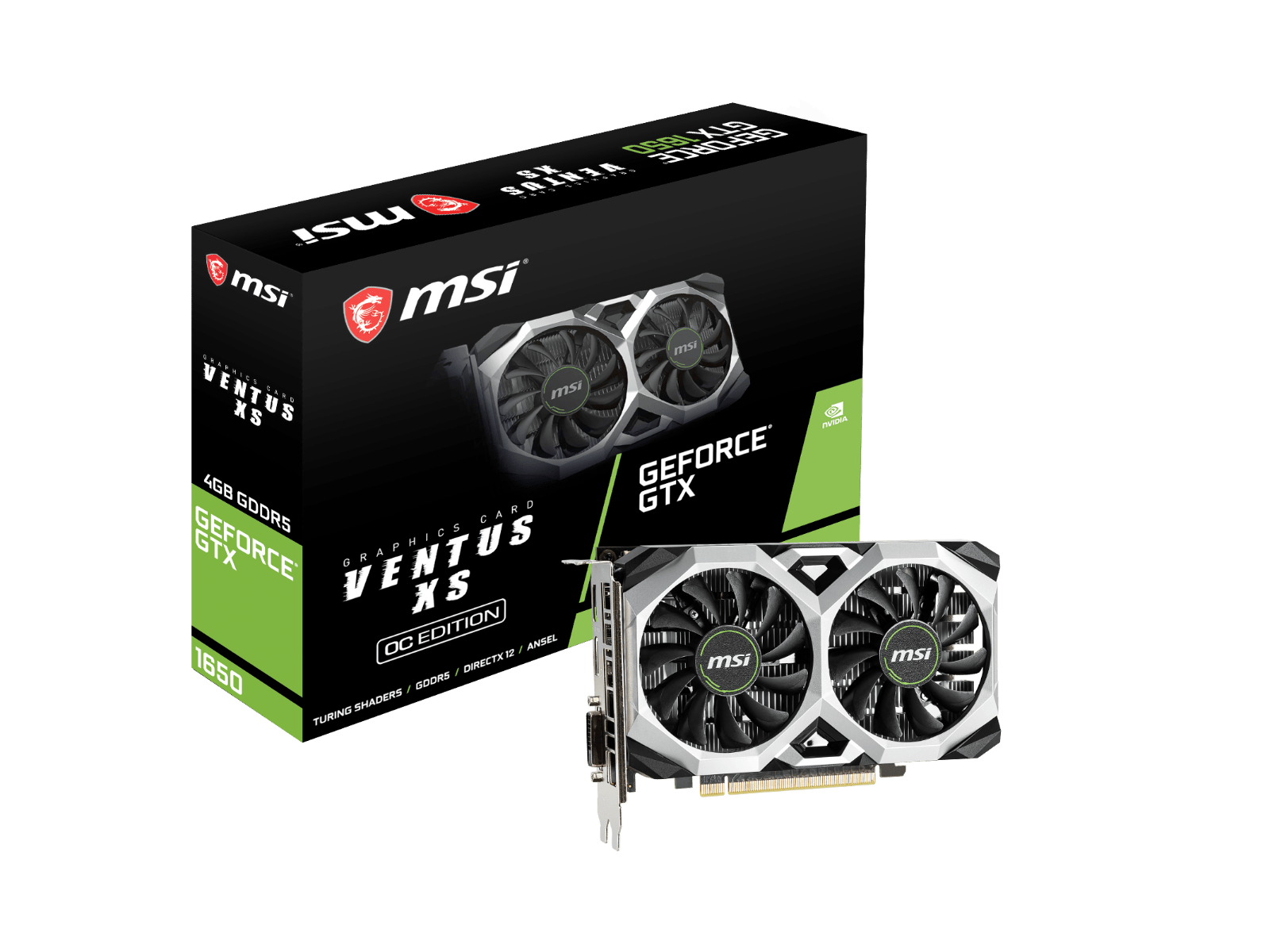 MSI GeForce GTX 1650 VENTUS XS 4G OC Graphics Card Graphics Card GeForce GTX 1650 VENTUS XS 4G OC