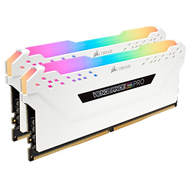 Corsair Vengeance RGB PRO 16GB (2x8GB) 3200MHz DDR4 DRAM Memory White Desktop Gaming Memory CMW16GX4M2C3200C16W