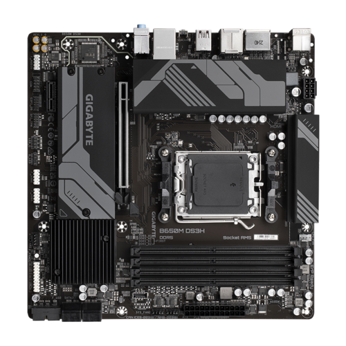 Gigabyte B650MDS3H 1.0 AMD AM5 ATX Motherboard 4x DDR5~128GB,2x PCIe x16, 2x M.2, 4x SATA 6, 3x USB 3.2, 1x USB-C, 4x USB 2.0