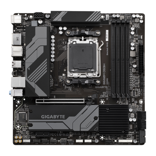 Gigabyte B650MDS3H 1.0 AMD AM5 ATX Motherboard 4x DDR5~128GB,2x PCIe x16, 2x M.2, 4x SATA 6, 3x USB 3.2, 1x USB-C, 4x USB 2.0