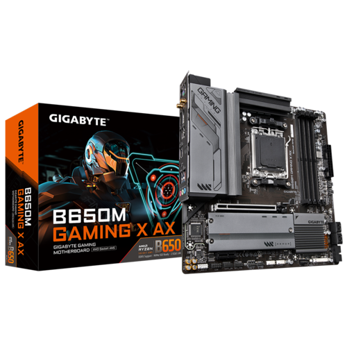 Gigabyte B650M GAMING X AX MB, AM5, x4 DDR5, 4x SATA, 2x M.2, USB3.2, uATX, 3YR