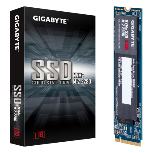 Gigabyte 1TB NVMe SSD, M.2 PCIe3, UP TO READ 3400MB/s, WRITE 3200MB/s, 5YR WTY