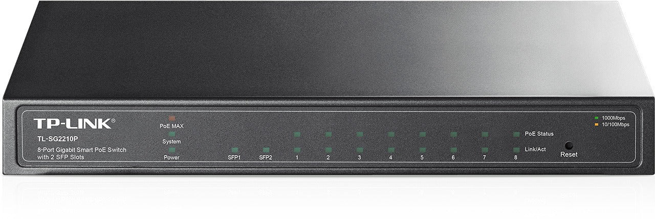 TP-LINK TL-SG2210P network switch Managed L2 Gigabit Ethernet (10-100-1000) Black Power over Ethernet (PoE)