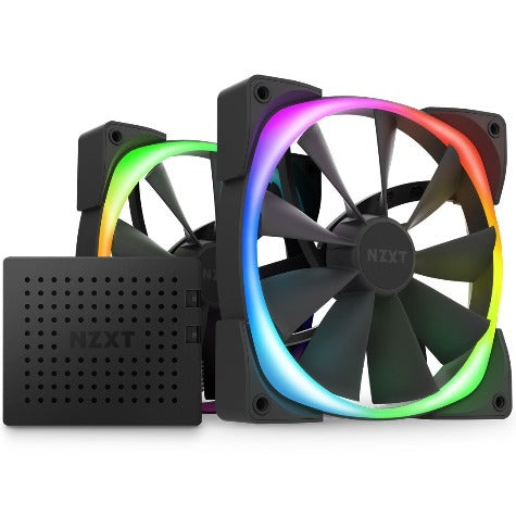 NZXT Aer RGB 2 140mm RGB Twin Starter Pack Case Fan - Black