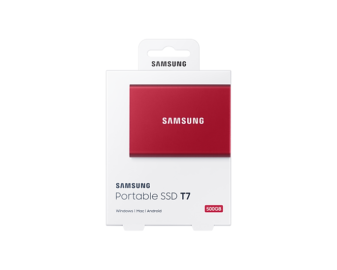 Samsung MU-PC500R/WW T7 500GB USB 3.2 Gen.2 (10Gbps) Portable SSD. Red