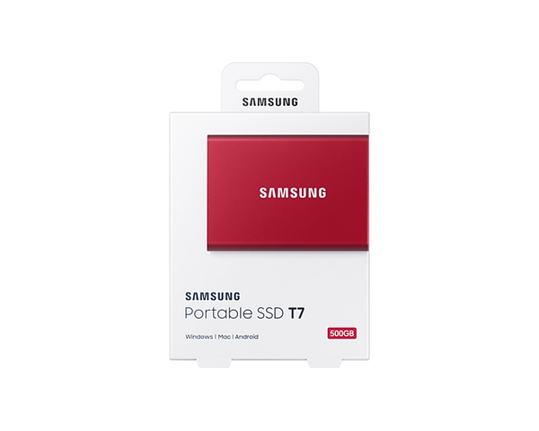 Samsung MU-PC500R/WW T7 500GB USB 3.2 Gen.2 (10Gbps) Portable SSD. Red