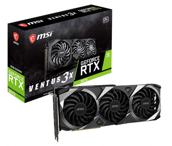 MSI GeForce RTX 3070 VENTUS 3X PLUS 8G OC LHR Graphics Card. GDDR6 7680 x 4320,1755 MHz Boost Clock DisplayPort x 3,HDMI x 1