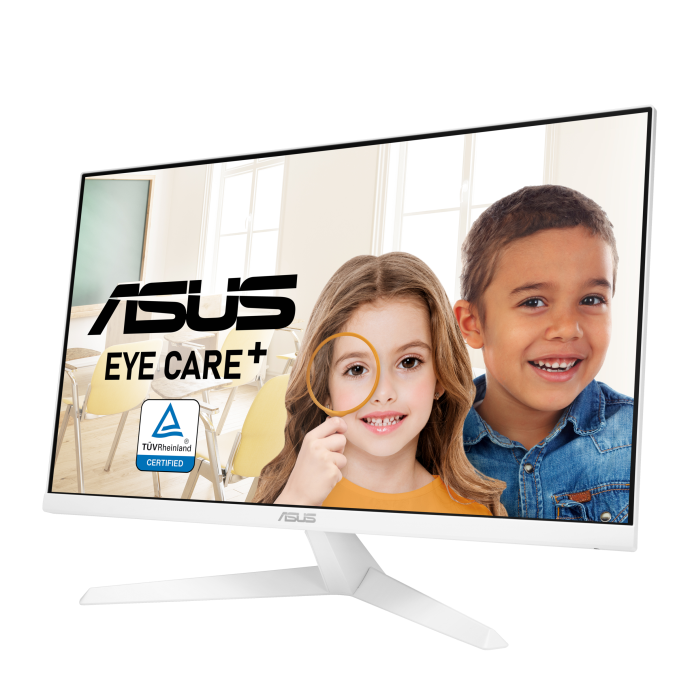 ASUS VY279HE-W Eye Care Monitor – 27 inch FHD (1920 x 1080), IPS, 75Hz, IPS, 1ms (MPRT), FreeSync™, Eye Care Plus technology, Color Augmentation, Rest Reminder, Blue Light Filter, Flicker Free, antibacterial treatment