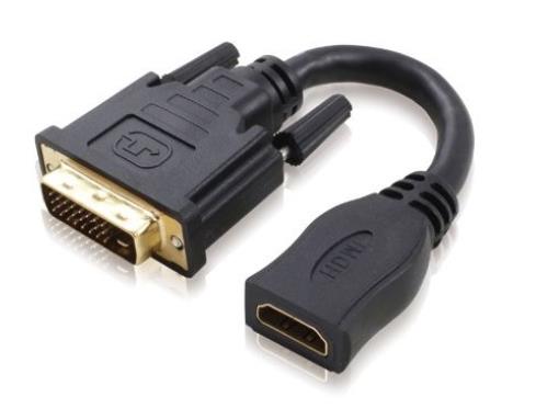 DVI-D (Male) to HDMI (Female) Adapter Cable 15cm