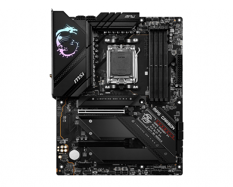 MSI MPG B650 CARBON WIFI AMD AM5 ATX Motherboard, 4x DDR5 ~128GB, 2x PCI-E x16, 1x PCI-E x1, 4x M.2, 6x SATA, 2x USB2.0, 7x USB 3.2, 1x USB-C