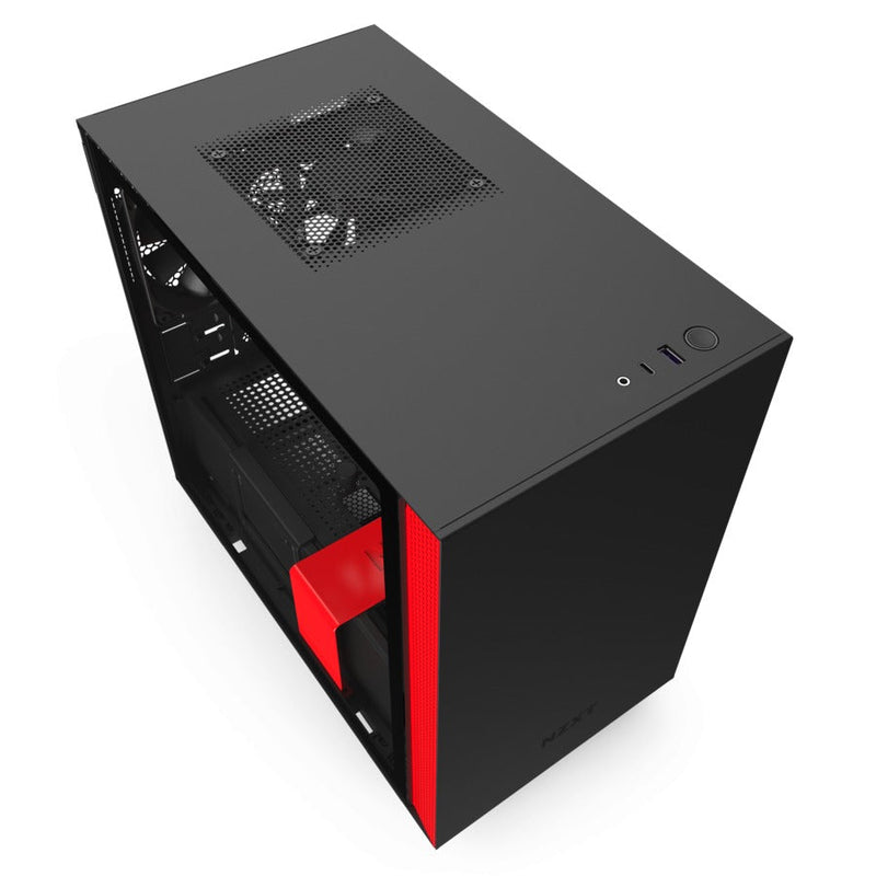 NZXT H210i Matte Black Red Mini-Tower Black,Red Case