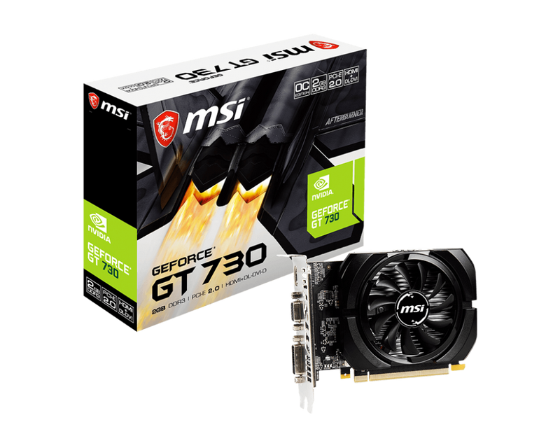 MSI N730K-2GD3/OCV5 GT730 2GB GRAPHIC CARD, DDR3, 64BIT, HDMI, VGA, DVI