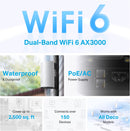 TP-Link Deco X50-Outdoor(1-pack) AX3000 Outdoor / Indoor Whole Home Mesh WiFi 6 Unit