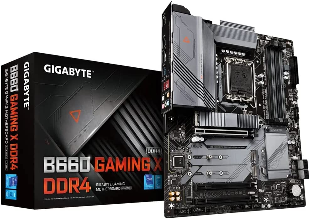 Gigabyte B660 GAMING X DDR4 Intel LGA 1700 ATX Motherboard, 4x DDR4 ~128GB, 3x PCI express x16, 3x M.2, 4x SATA, 6x USB 3.2, 8x USB 2.0